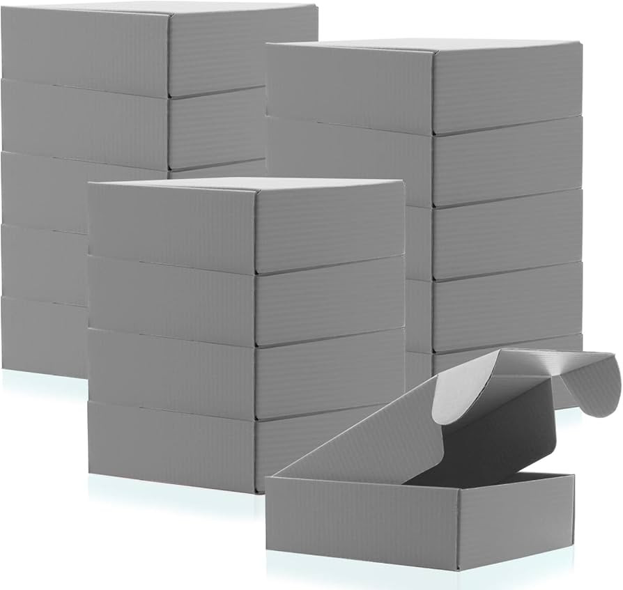 15 Pcs Gray Cardboard Boxes Shipping Boxes, Recyclable Colored Corrugated Cardboard Box Small Mai... | Amazon (US)