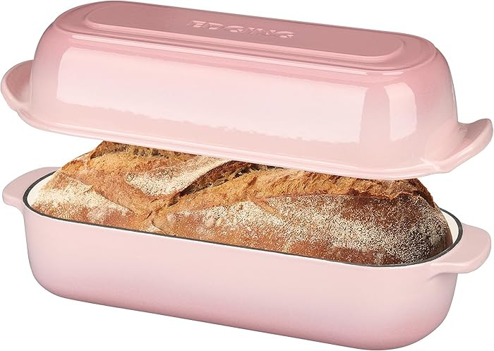 Enameled Cast Iron Loaf Pan with Lid, Bread pan, Dutch Oven Bread pan for Homemade Sourdough Brea... | Amazon (US)