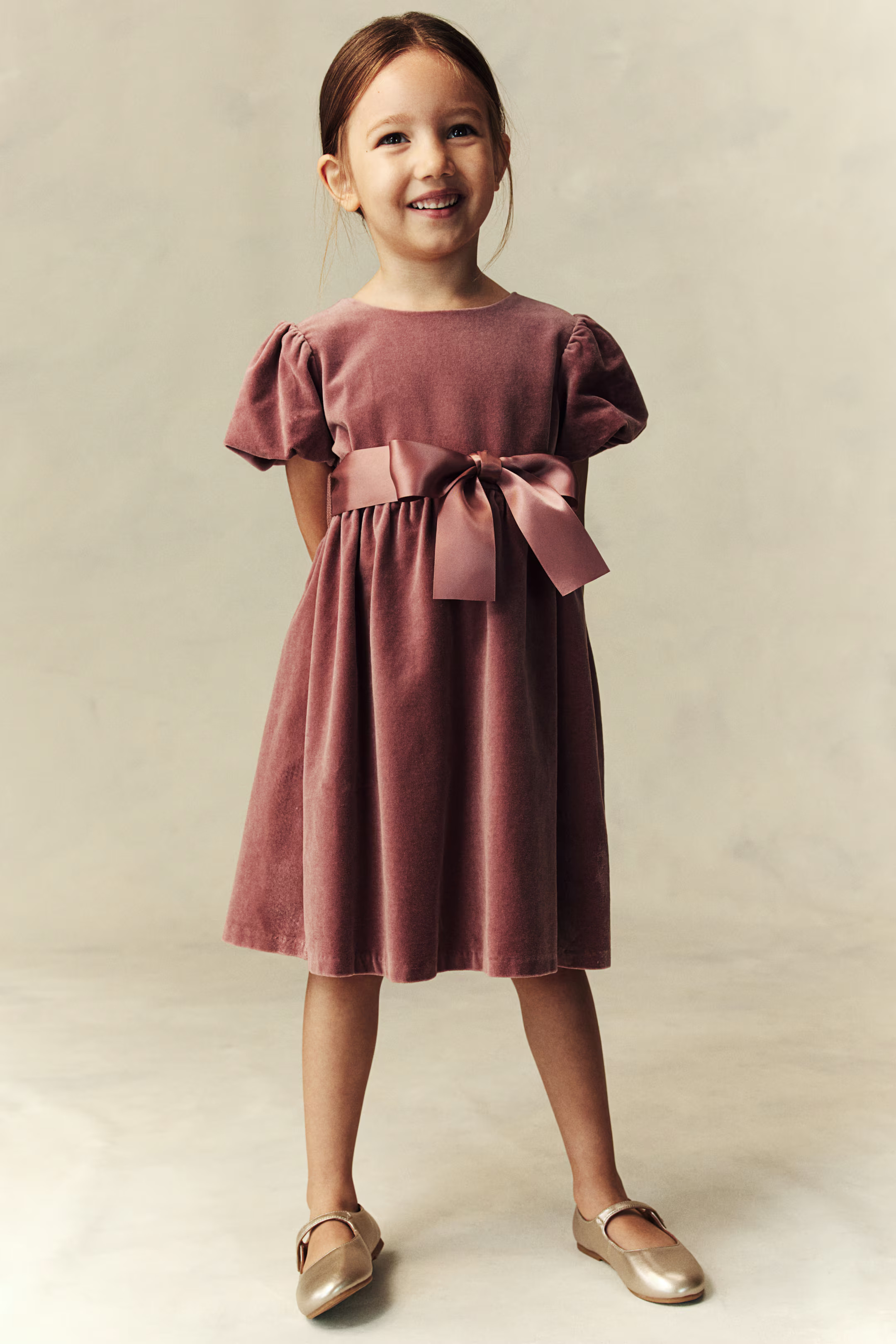 Velvet Dress - Dusty pink - Kids | H&M US | H&M (US + CA)