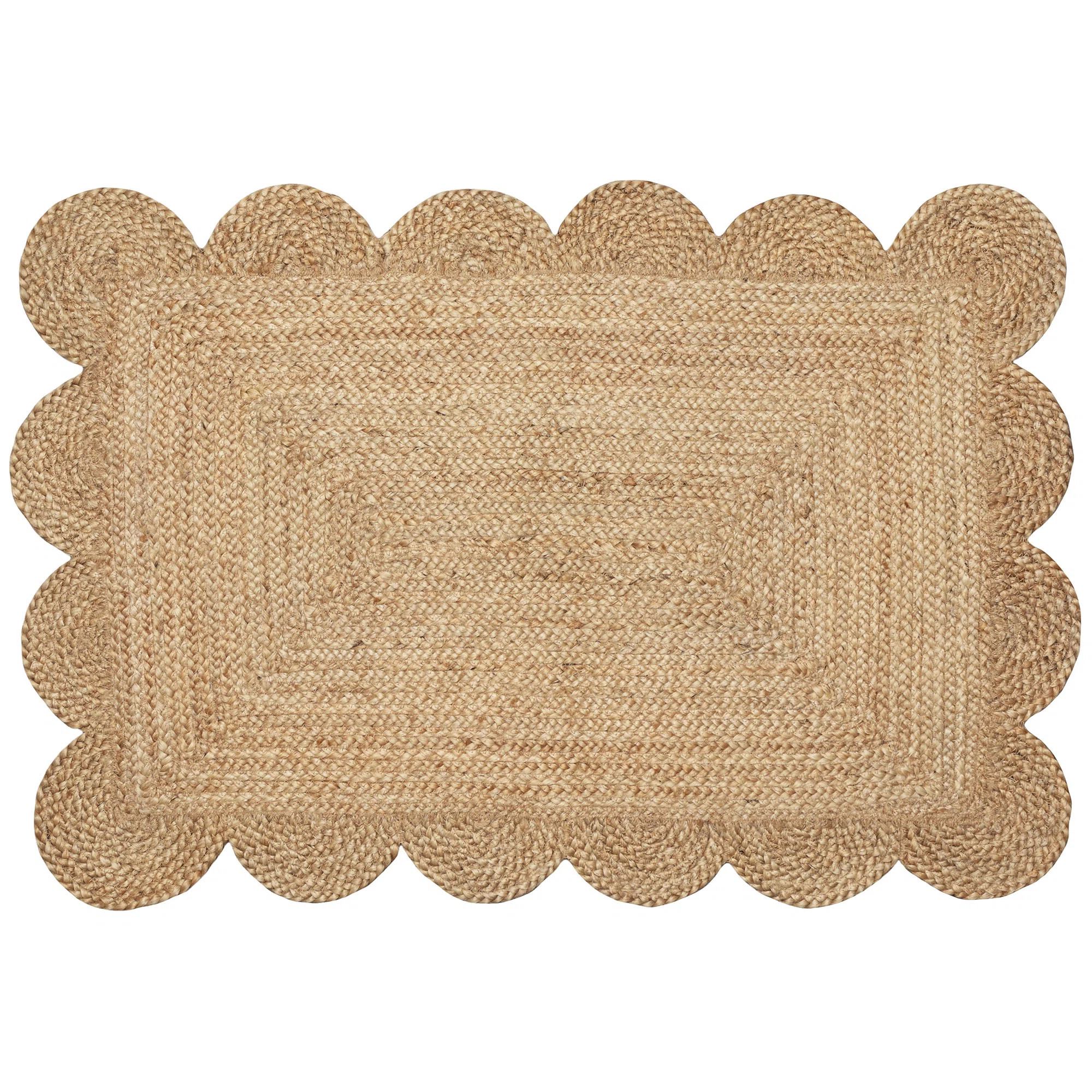 Beachcrest Home™ Benefield Scalloped Edge Indoor Rug Natural & Reviews | Wayfair | Wayfair North America