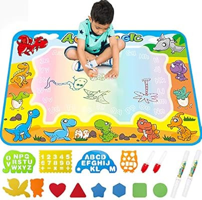 FREE TO FLY Large Aqua Drawing Mat for Kids Water Painting Writing Doodle Board Toy Color Aqua Ma... | Amazon (US)