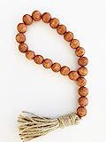 Wood Bead Garland with Tassels, Farmhouse Rustic Country Decor, Fall Decorations | Amazon (US)