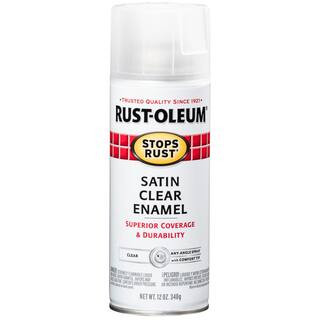 Rust-Oleum Stops Rust 12 oz. Protective Enamel Satin Clear Spray Paint 285092 - The Home Depot | The Home Depot