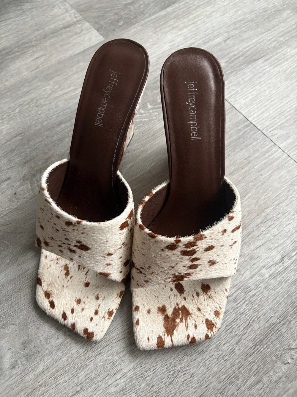 Jeffrey Campbell White Capital F Genuine Calf Hair Wedge Sandal, Size 8.5 | Poshmark