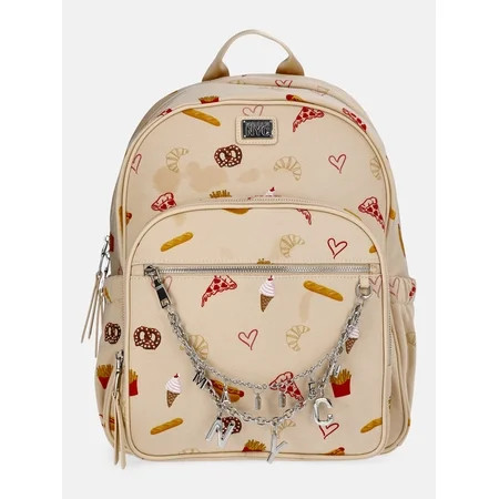 Madden NYC Women's Dome Backpack with Charm Chain Accent, Khaki Food | Walmart (US)