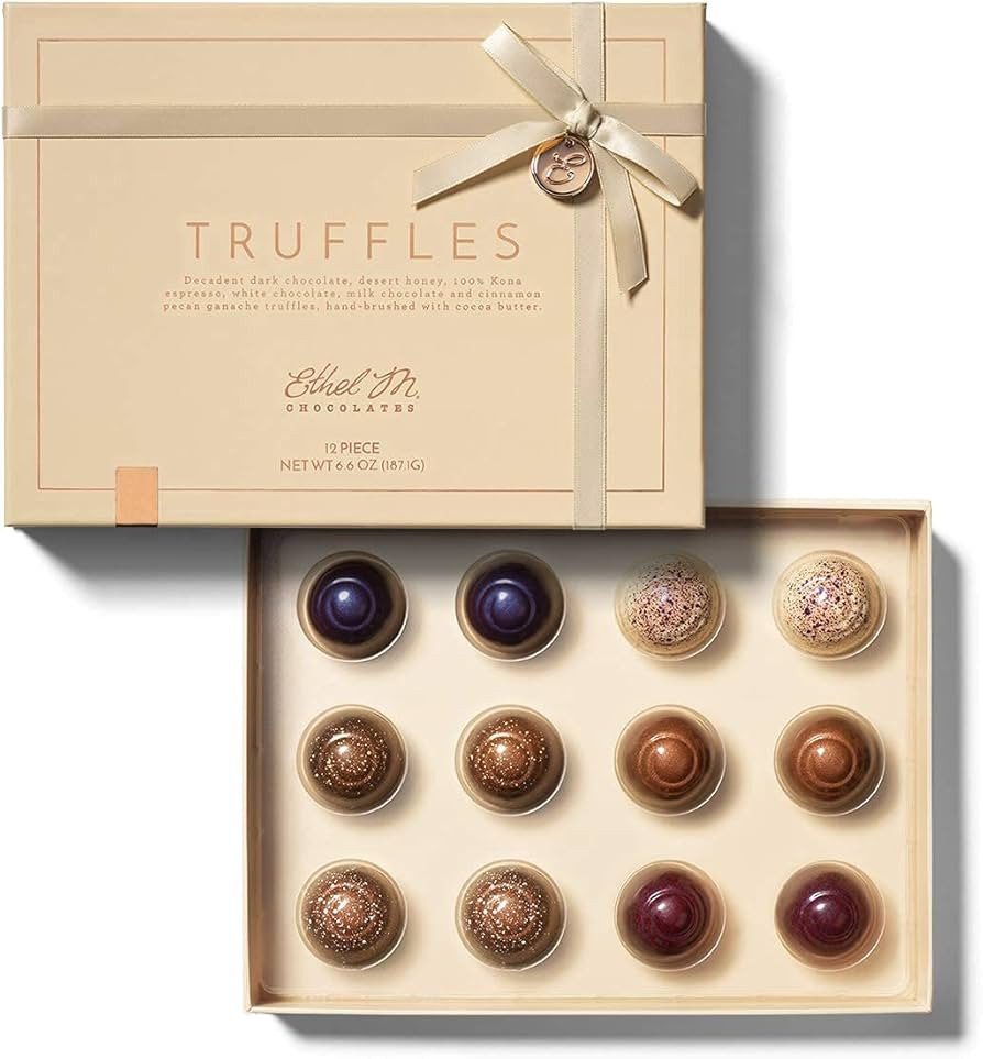 Ethel M Chocolates Premium Truffles Collection, Milk, Dark and White12-Piece Chocolate Ganache Go... | Amazon (US)