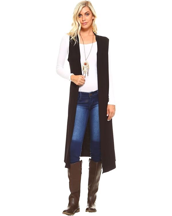 Isaac Liev Women's Sleeveless Cardigan – Casual Long Maxi Open Front Flowy Drape Lightweight Du... | Amazon (US)