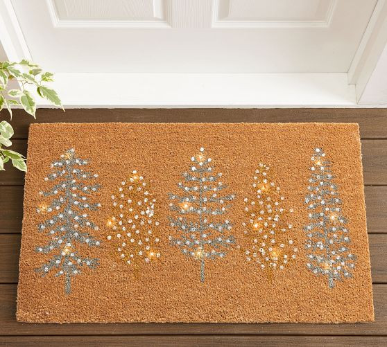 Metallic Trees Light Up Doormat | Pottery Barn (US)