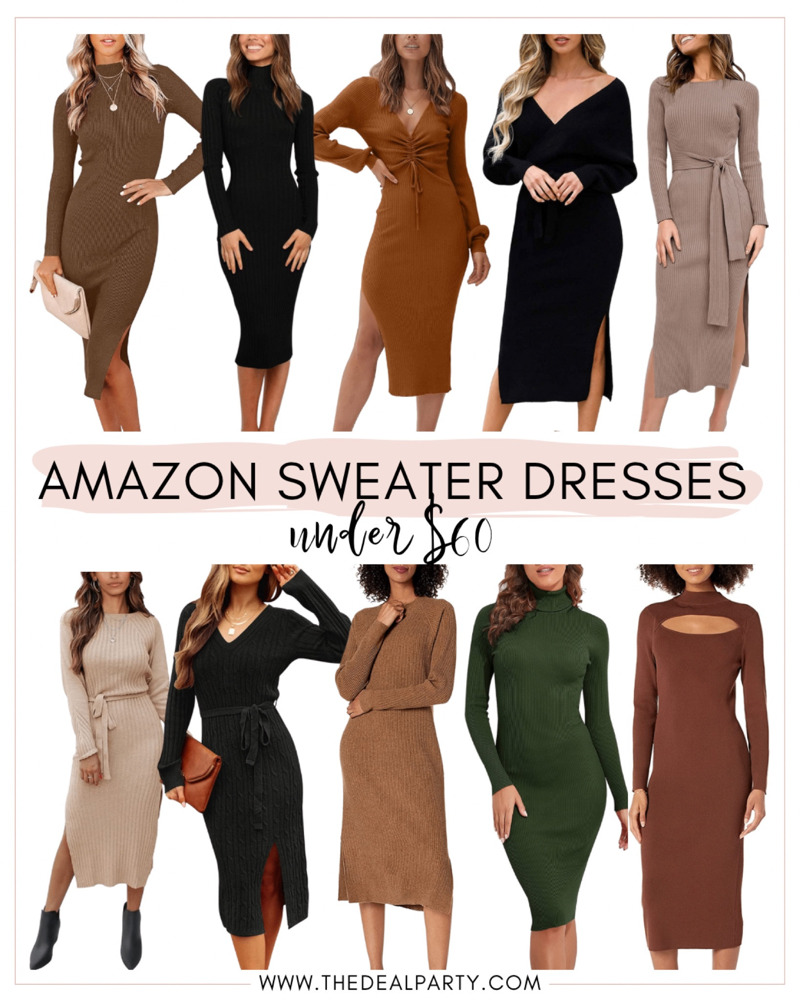 midi sweater dress amazon 10 Lightweight Sweater Dresses Under $50 at Amazon