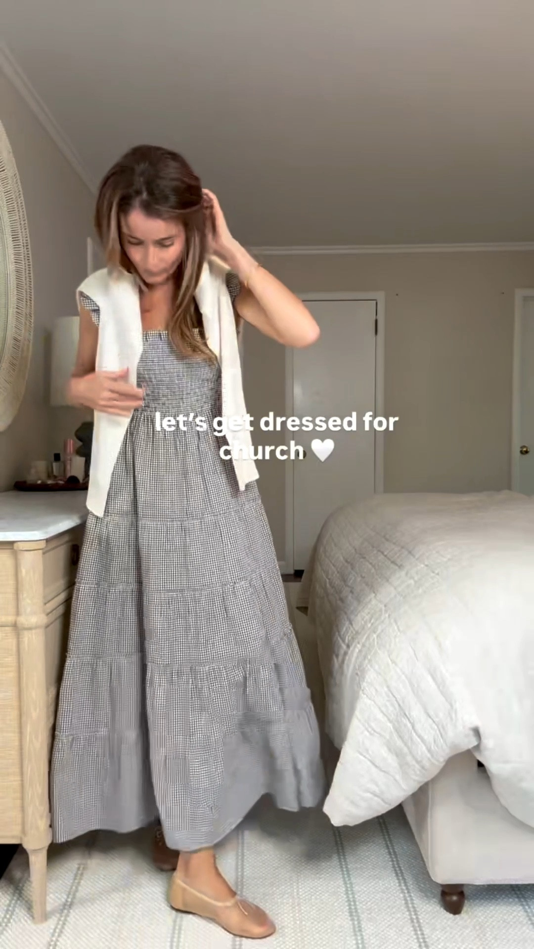 I always try to look my best on Sunday to signify the importance of going to church for me and my family each week. That doesn’t mean my outfit has to be expensive and this Quince sweater for $50 is the perfect compliment to this beautiful Hill House dress. Just throw it on or over the shoulders to add a bit of warmth to the dress. The Chocolate Gingham is so beautiful, soft, comfortable and detailed. A lot of great colors too • Loeffler Randall Landon Caramel Ballet Flat is a cute neutral color with subtle details that scream refined. 

Hope you have a great Sunday!


#LTKSeasonal #LTKStyleTip #LTKFindsUnder50