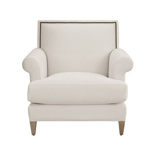 Juliana Custom Upholstered Armchair with Brass Nailhead Trim | Ballard Designs, Inc.