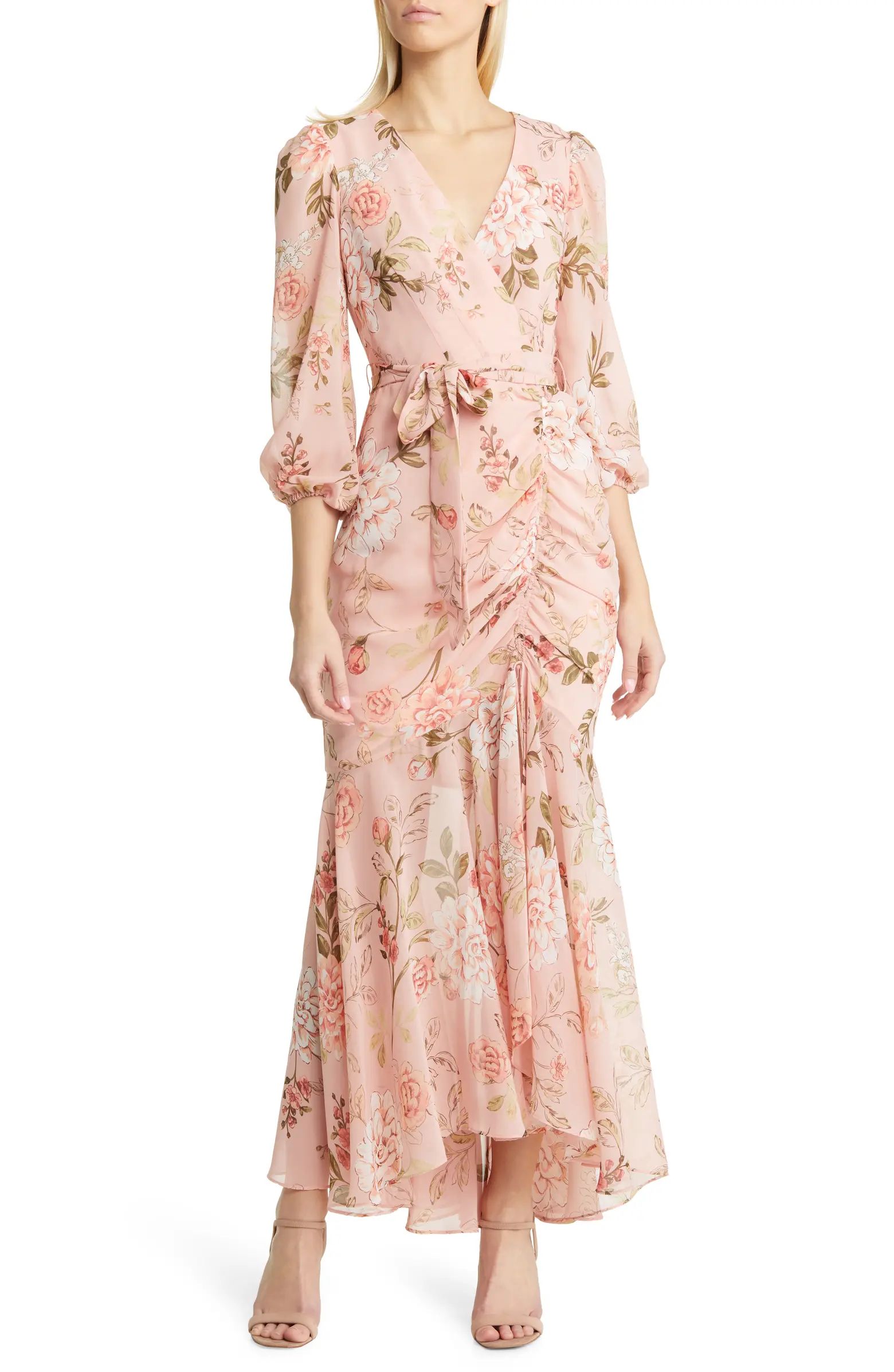 Floral Ruched Maxi Dress | Nordstrom