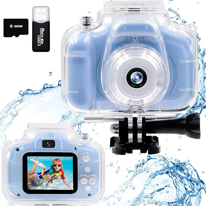 Kids Camera Waterproof Underwater Camera for 3-12 Year Old Boys Girls 2 Inch IPS Screen 1080P HD ... | Amazon (US)