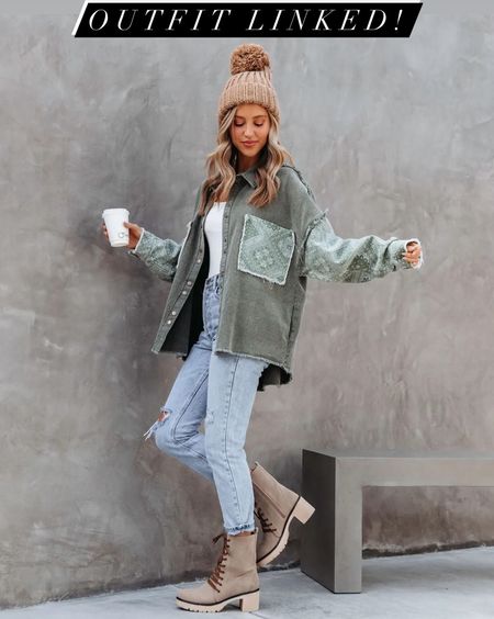 Super cute put together winter look from Vici!  Love the distressing and originality of the shacket!!  And that beanie is super warm and so cute!!  I have it in 3 colors!!

Use Code: Access25 to save 25%!

#Vici #ViciDolls #DailyDrop #NewArrivals #Beanie #Shacket #CasualLook 

#LTKSeasonal #LTKsalealert #LTKstyletip