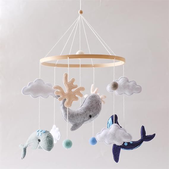 Baby Mobile for Crib丨Baby Nursery Mobiles丨Handmade Felt Ocean Animal Mobile for Crib Baby Boy... | Amazon (US)