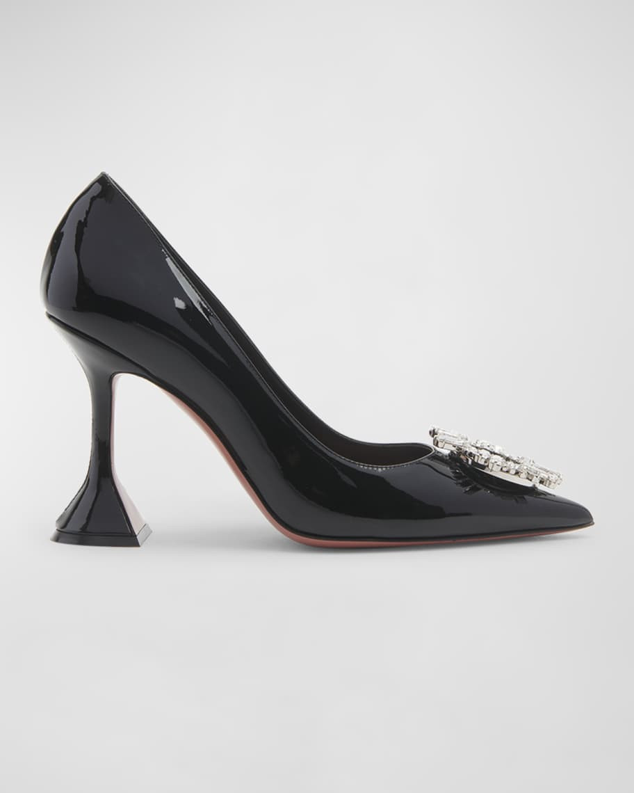 Amina Muaddi Begum Patent Crystal Ornament Pumps | Neiman Marcus