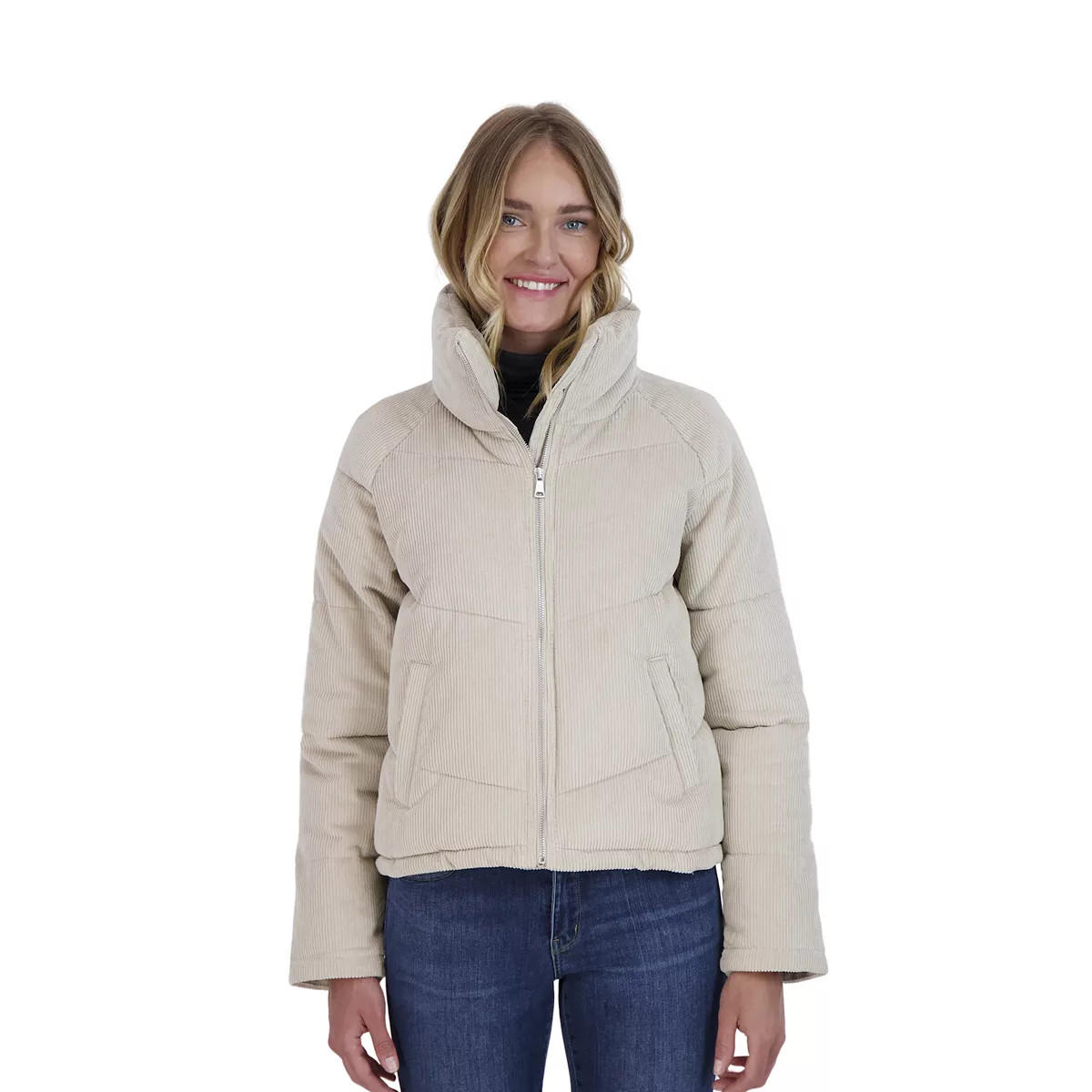 Juniors' Sebby Corduroy Puffer Coat | Kohl's