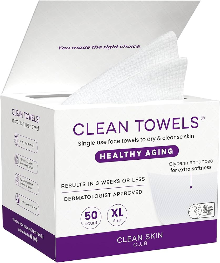 Clean Skin Club Healthy Aging Clean Towels® XL, Smooths Fine Lines Wrinkles & Texture in 6 weeks... | Amazon (US)