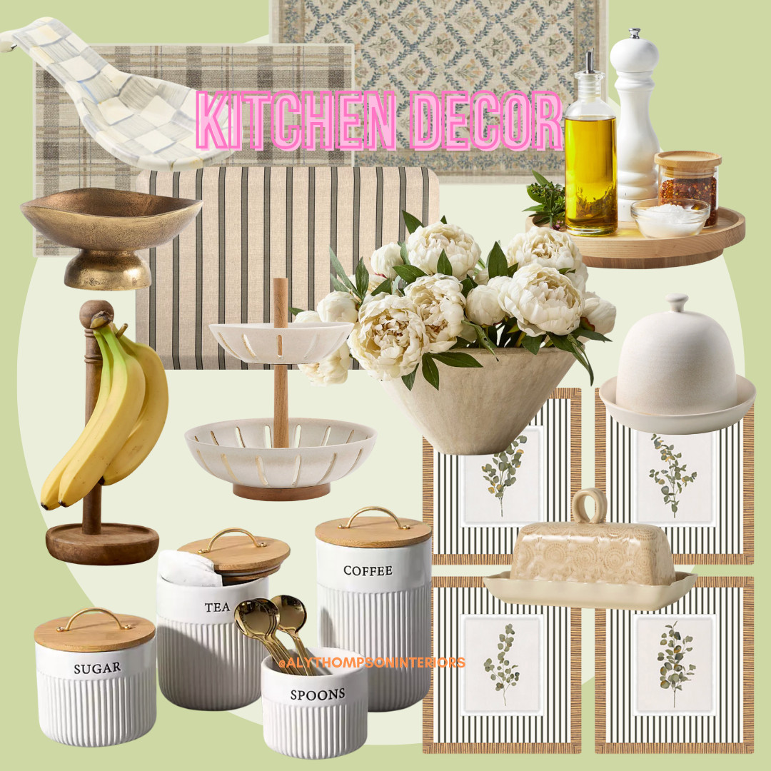 Kitchen Decor | Kitchen | Shelf Decor | Kitchen Island | Countertop Decor | Fruit Stand | Coffee Canister | Ceramic Canisters | Wall Art | Decorative Bowl | EntrywayRug | Kitchen Rugs | Butter Dish | Spoon Rest 

 #LTKdayinmylife #LTKHome #LTKSaleAlert