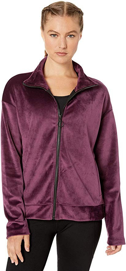 Amazon Brand - Core 10 Women's Luxe Velvet Full-Zip Yoga Jacket | Amazon (US)