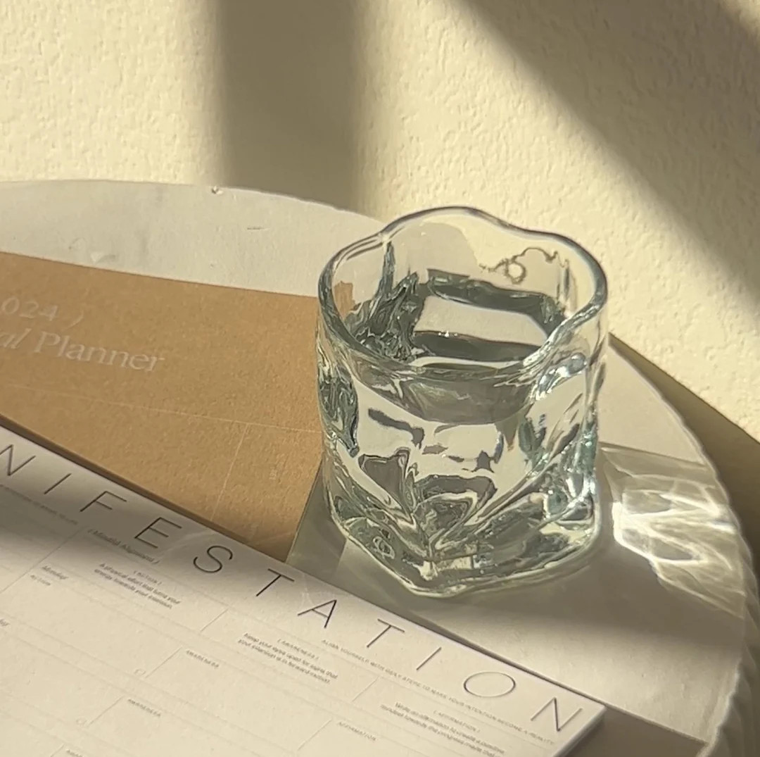 Twisted Irregular Glass Cup Water Whisky Drink Bar Glass Cup Cocktail Coffee Home Cafe Aesthetic ... | Etsy (US)