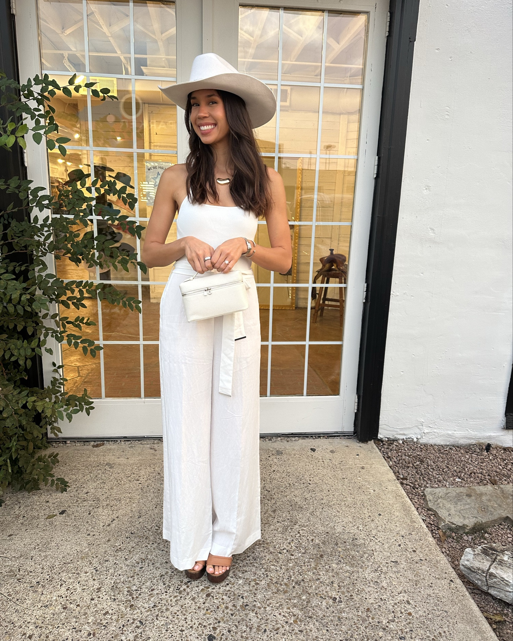 Bachelorette Outfit Inspo, White Jumpsuit #bridal #bachelorette inspo #whitejumpsuit
