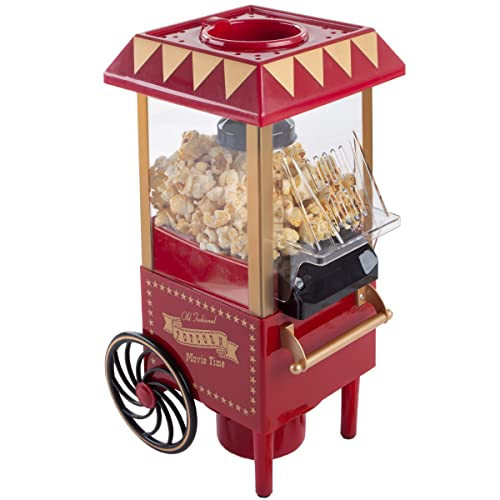 Air Popper Popcorn Maker - Hot Air Popcorn Popper - 6-Cup Vintage Style Oil Free Countertop Popping Machine with Measuring Cap - Movie Night Supplies by Great Northern Popcorn (Red) | Amazon (US)