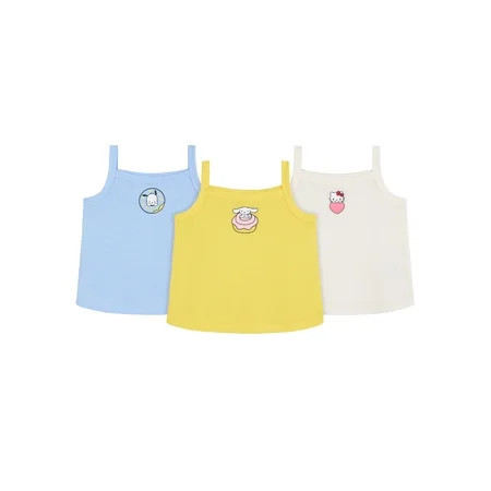 Hello Kitty x Wonder Nation Girls Tank Top Pajama, 3-Pack, Sizes 4-18 | Walmart (US)