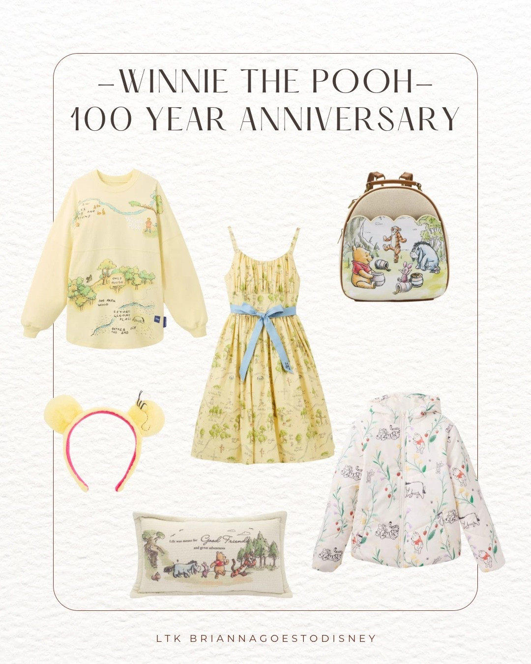100 Years of Winnie the Pooh 🧸🍯 Merch

Disney | Walt Disney World | Disneyland | what to wear to Disney | Winnie the Pooh & pals “good friends” pillow | throw pillow | dress for women | backpack | Winnie the Pooh plush ear headband | hundred acre wood map spirit jersey | hooded puffer jacket | Eeyore 

#LTKmomlife