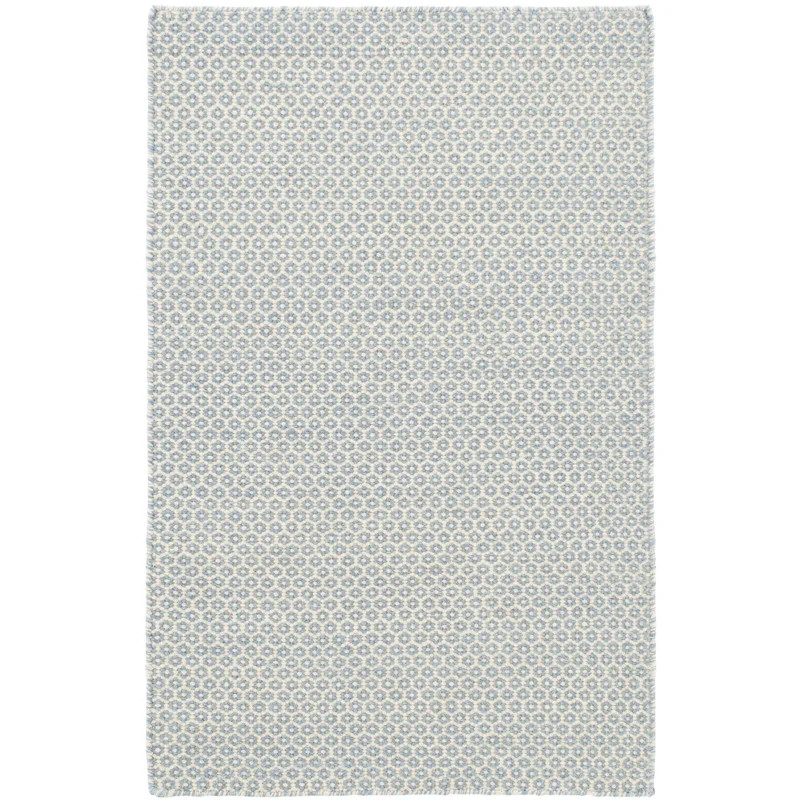 Honeycomb French Blue/Ivory Handwoven Wool Rug | Wayfair North America