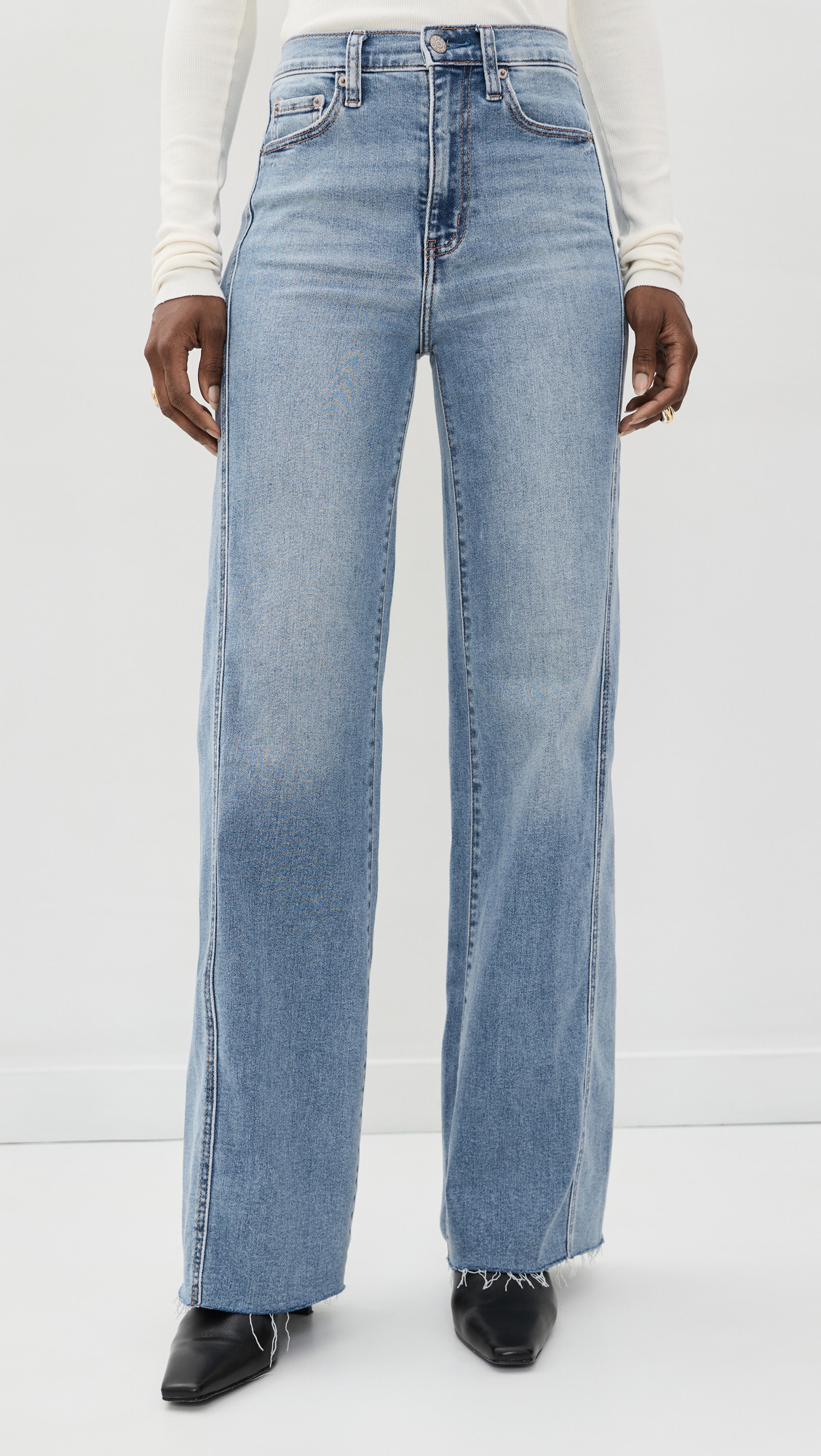 DAZE Far Out Seaming High Rise Wide Leg Jeans Make Believe 29 | Shopbop