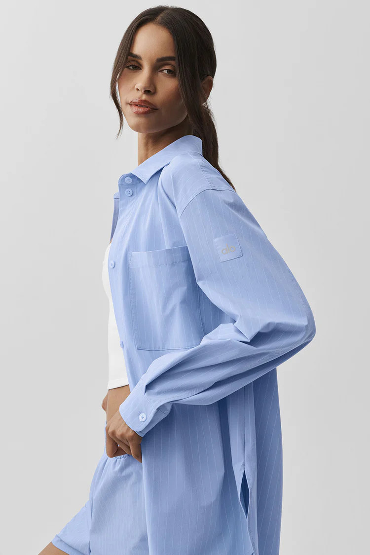 Pinstripe Daylight Button Down Long Sleeve | Alo Yoga (US)