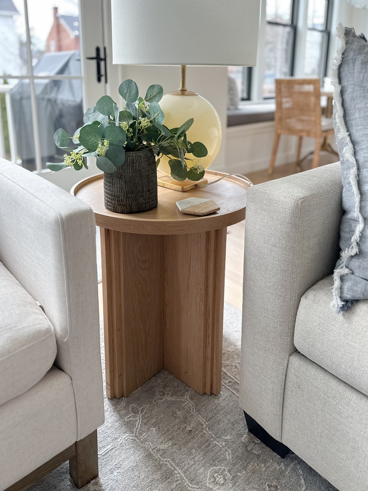 Round white oak end table, organic, McGee and Co Sale, coasters, living room furniture, home decor 

#LTKstyletip #LTKsalealert #LTKhome