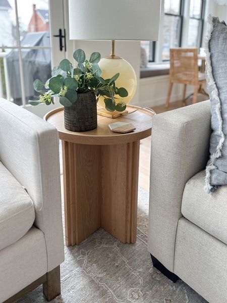 Round white oak end table, organic, McGee and Co Sale, coasters, living room furniture, home decor 

#LTKstyletip #LTKsalealert #LTKhome
