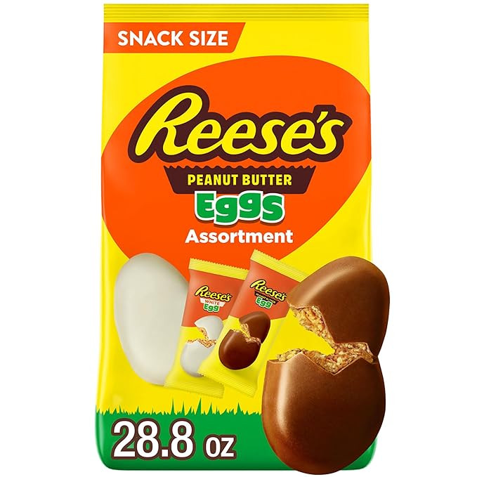 REESE'S Assorted Flavored Snack Size Peanut Butter Eggs, Candy Bag, 28.8 oz | Amazon (US)