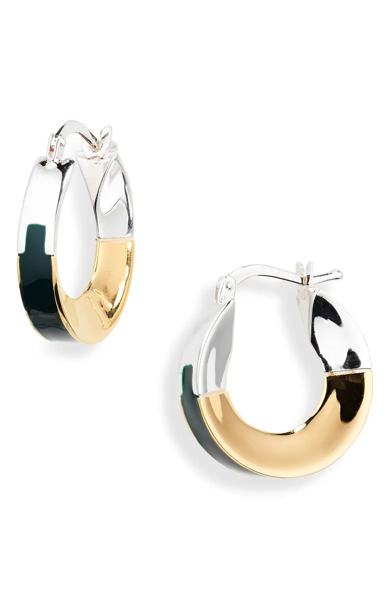 Bottega Veneta Mini Two-Tone Hoop Earrings | Nordstrom | Nordstrom