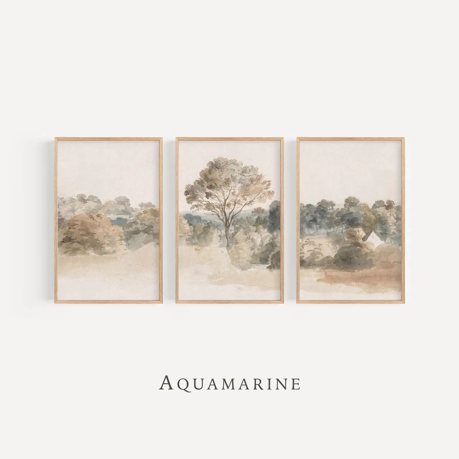 Landscape Set of 3 Prints, Neutral Landscape Painting, Living Room Decor, Vintage Cottage Wall Ar... | Etsy (Global)