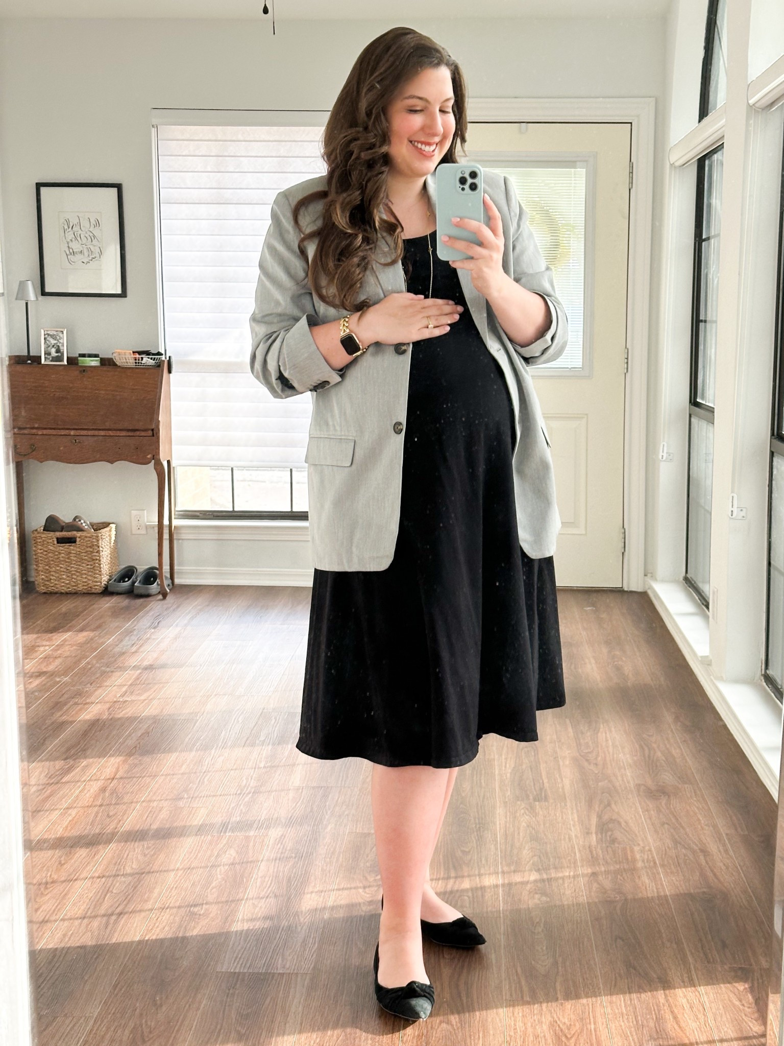 Workwear #ootd 3/4/25 

My blazer is 40% off but only a few sizes left so I’ve linked some similar ones. 

My dress is maternity and seriously cannot be beat! 

Womens business professional workwear and business casual workwear and office outfits midsize outfit midsize style maternity style maternity workwear 

#LTKBump #LTKStyleTip #LTKWorkwear