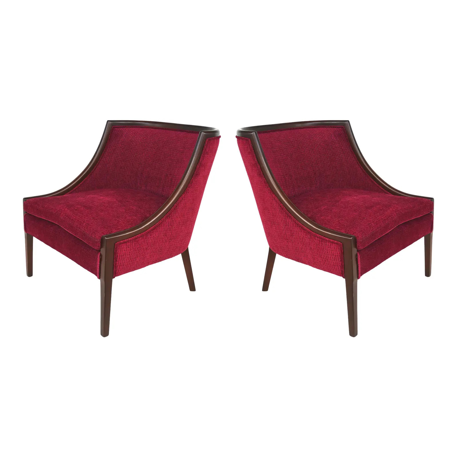 the Furniture Shop Mid-Century Modern Mahogany Club Chairs - a Pair | Chairish