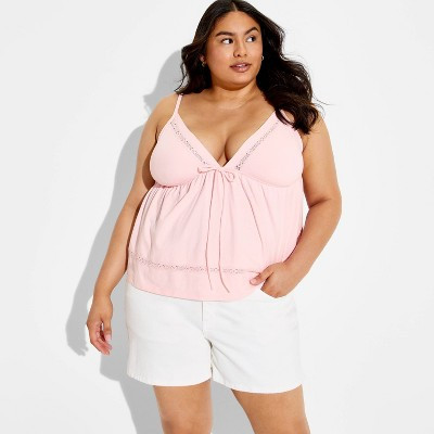 Women's Babydoll Tank Top - Wild Fable™ Light Pink 4X | Target