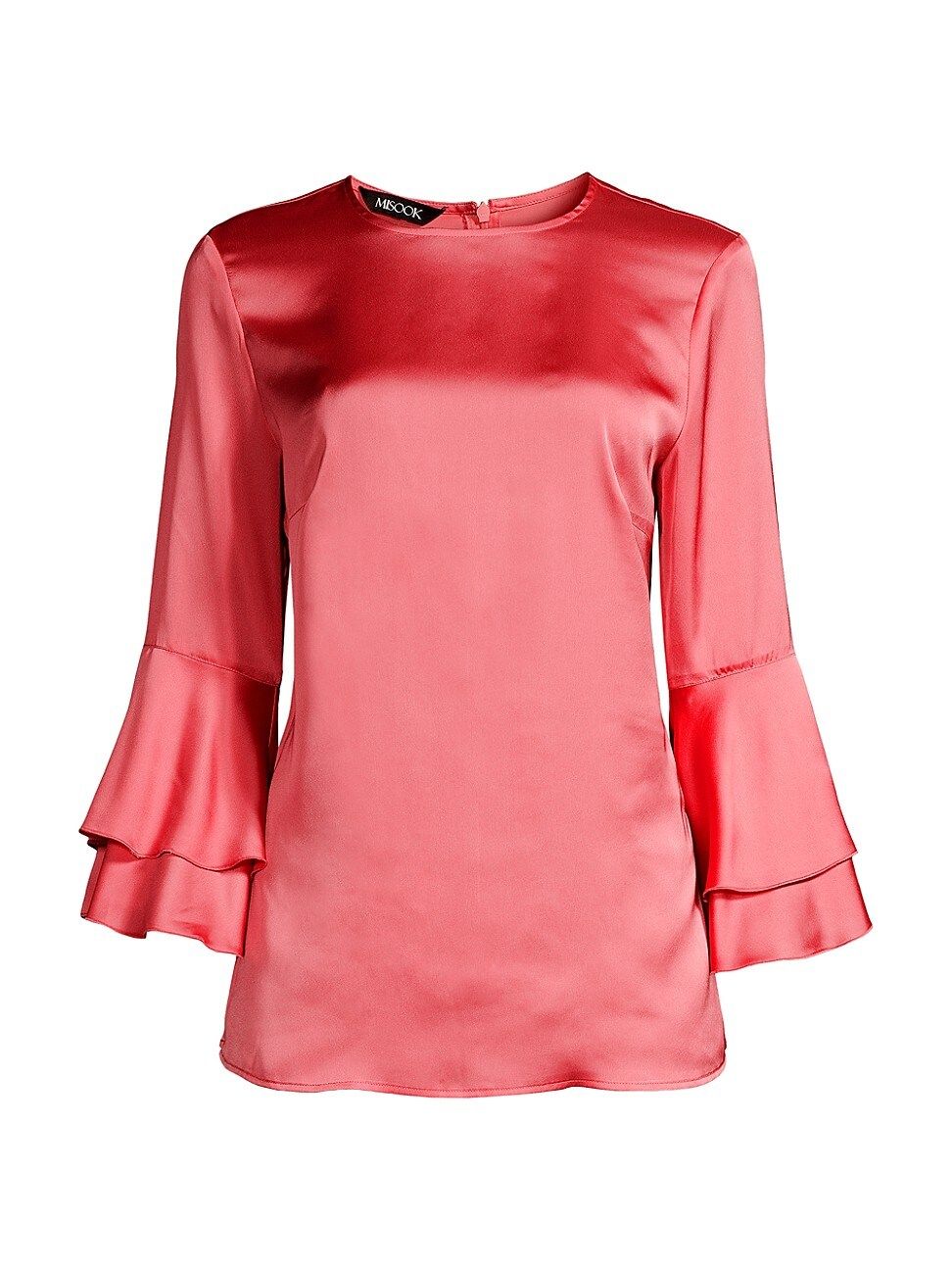 Women's Bell-Sleeve Crêpe De Chine Blouse - Rose - Size Large | Saks Fifth Avenue