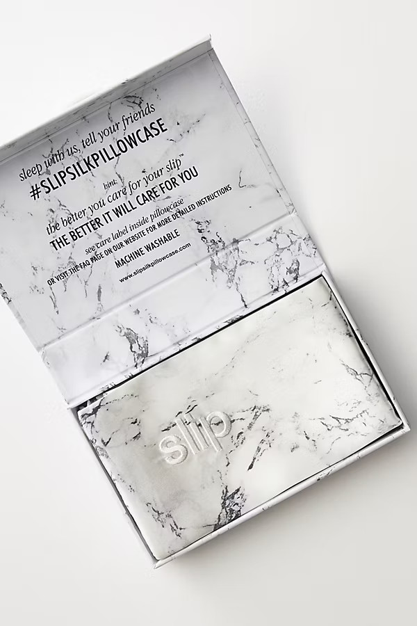 Slip White Marble Queen Silk Pillowcase | Anthropologie (US)