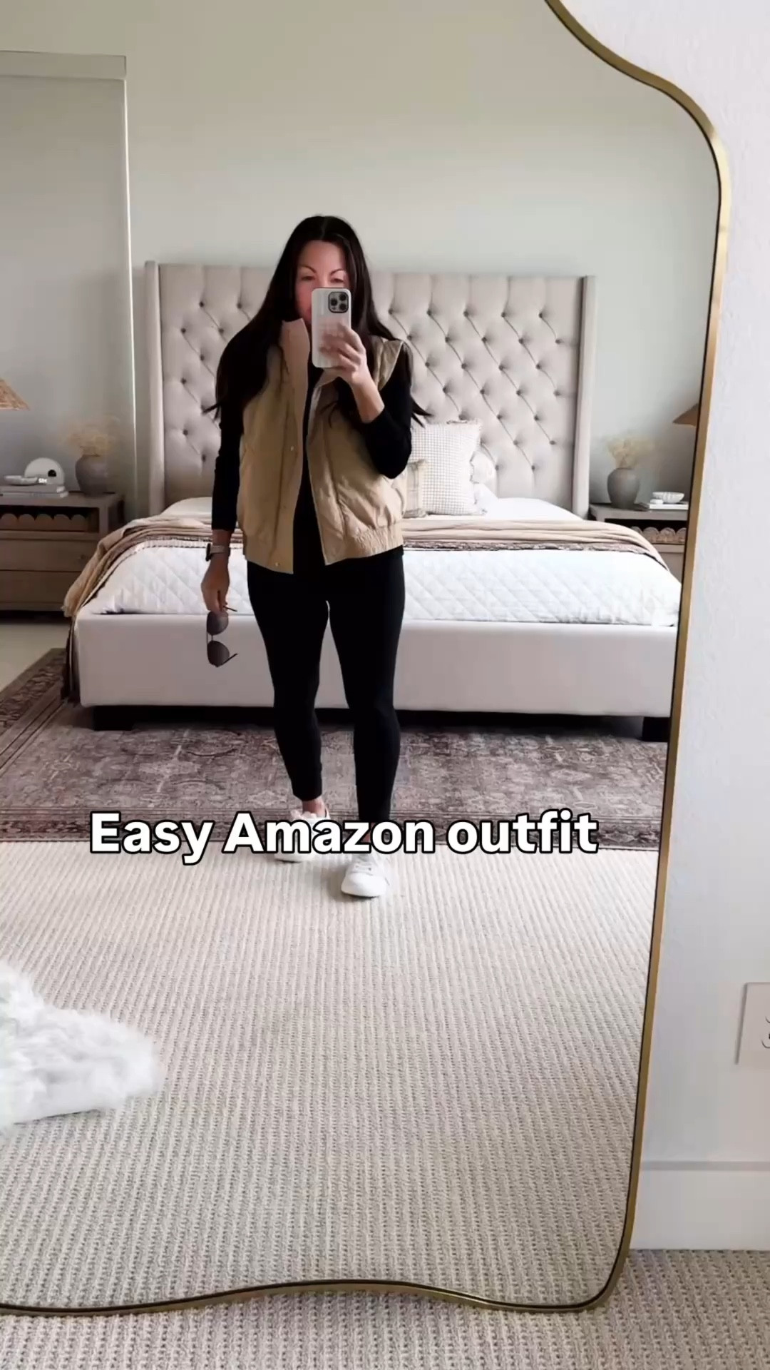 Everyday casual outfit from Amazon that I actually wear on repeat 🤍 this is one of those easy throw-on looks that still feels put together. This monochromatic look  is so comfortable and flattering, and I layered it with this lightweight vest for that elevated casual vibe. Spring outfit, travel outfit, mom uniform  Perfect for running errands, mom life, travel days, or just feeling cute and comfy at home. Sneakers are also Amazon and go with everything. Everything is true to size for me! Follow me on LTK for daily outfit ideas, Amazon finds, and home decor inspiration.

#LTKvlog #LTKootd #LTKmomlife