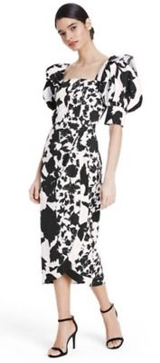 Christopher John Rogers x TARGET Black Floral Puff Sleeve Faux Wrap Dress-NWT!-6  | eBay | eBay US