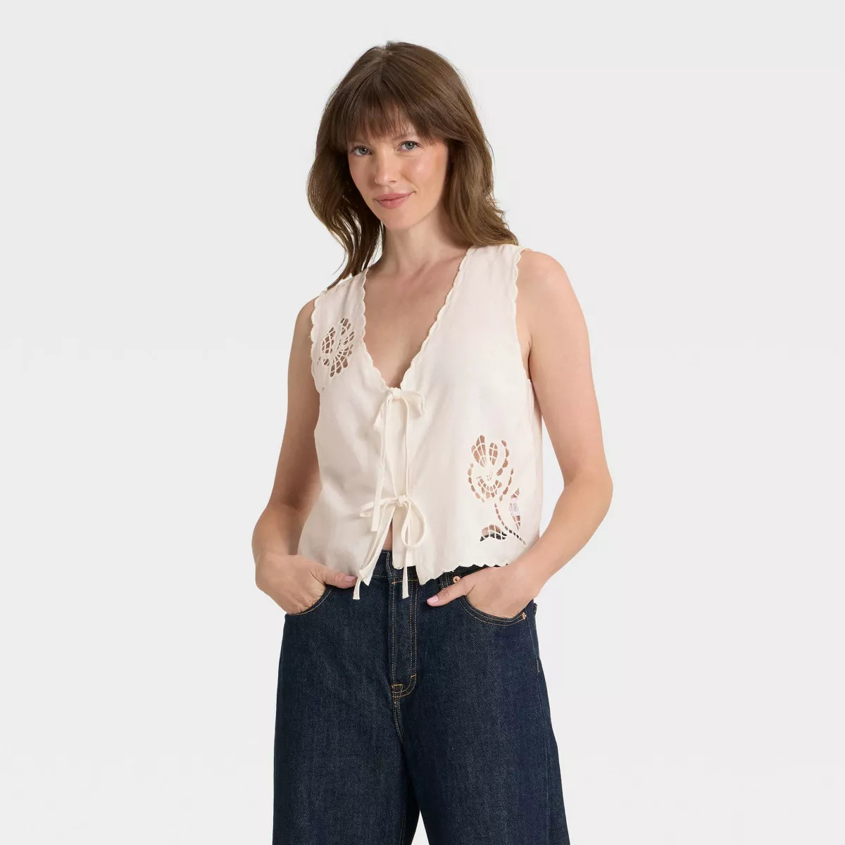 Women's Tie-Front Fashion Vest - Universal Thread™ | Target