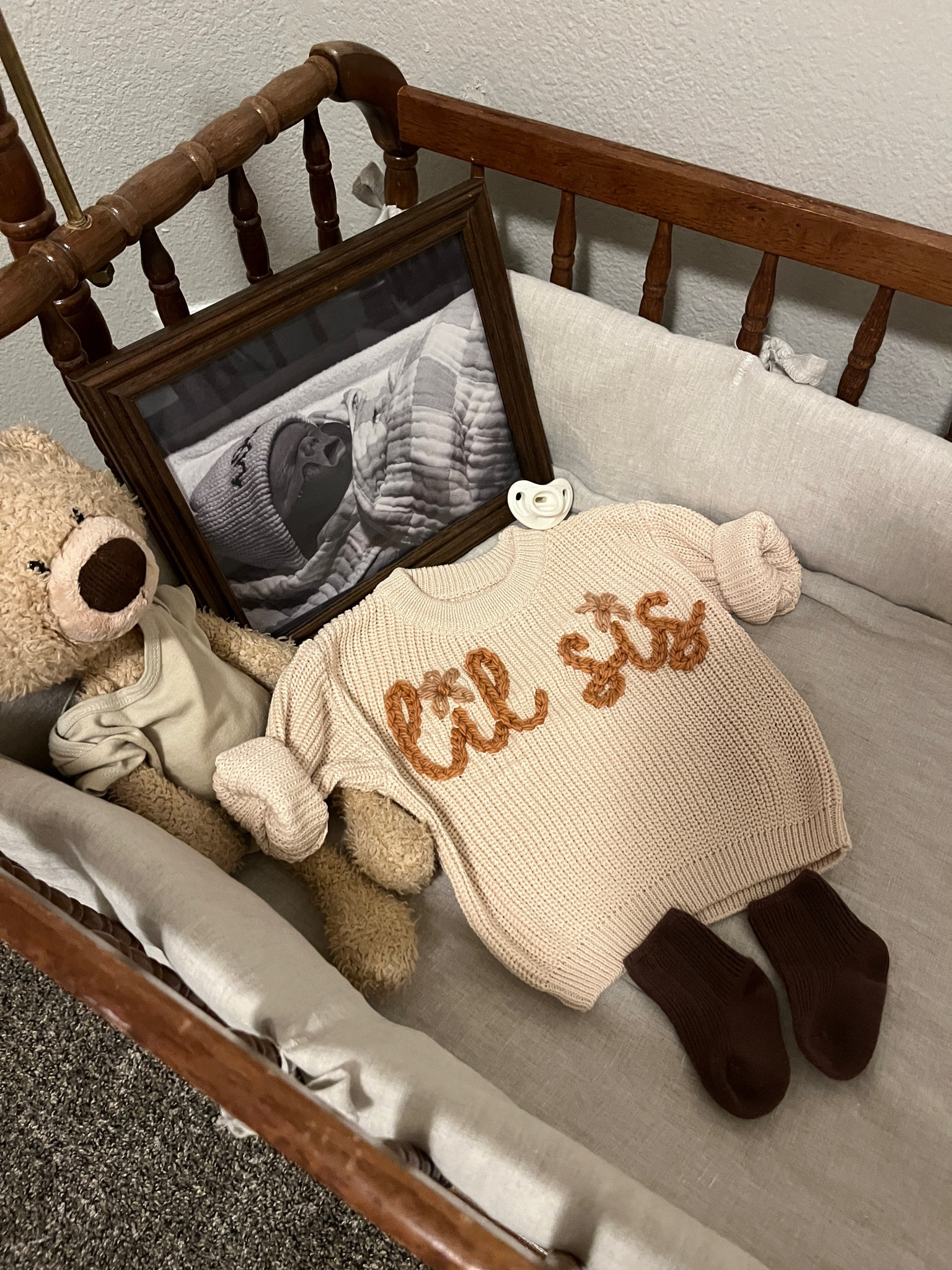 Our pregnancy announcement for our daughter after losing our son, weylyn, in labor. 

#LTKBaby #LTKFamily #LTKBump