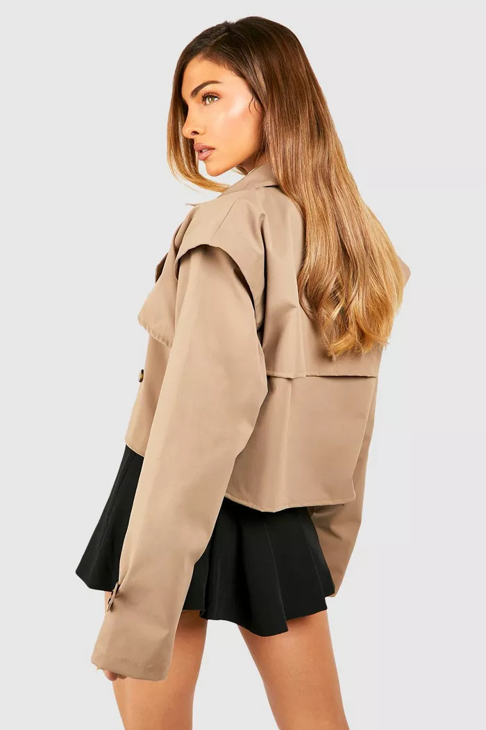 Crop Trench Coat | boohoo (US & Canada)