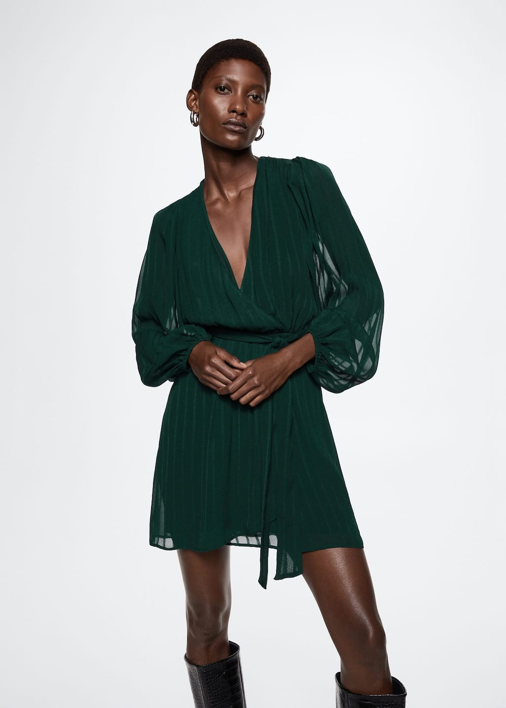 Flowy chiffon dress -  Women | Mango USA | MANGO (US)