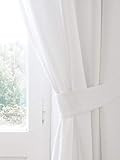 Pure white heavy linen curtain tie back. Heavy linen curtain holdback. Linen drapery tie back | Amazon (US)