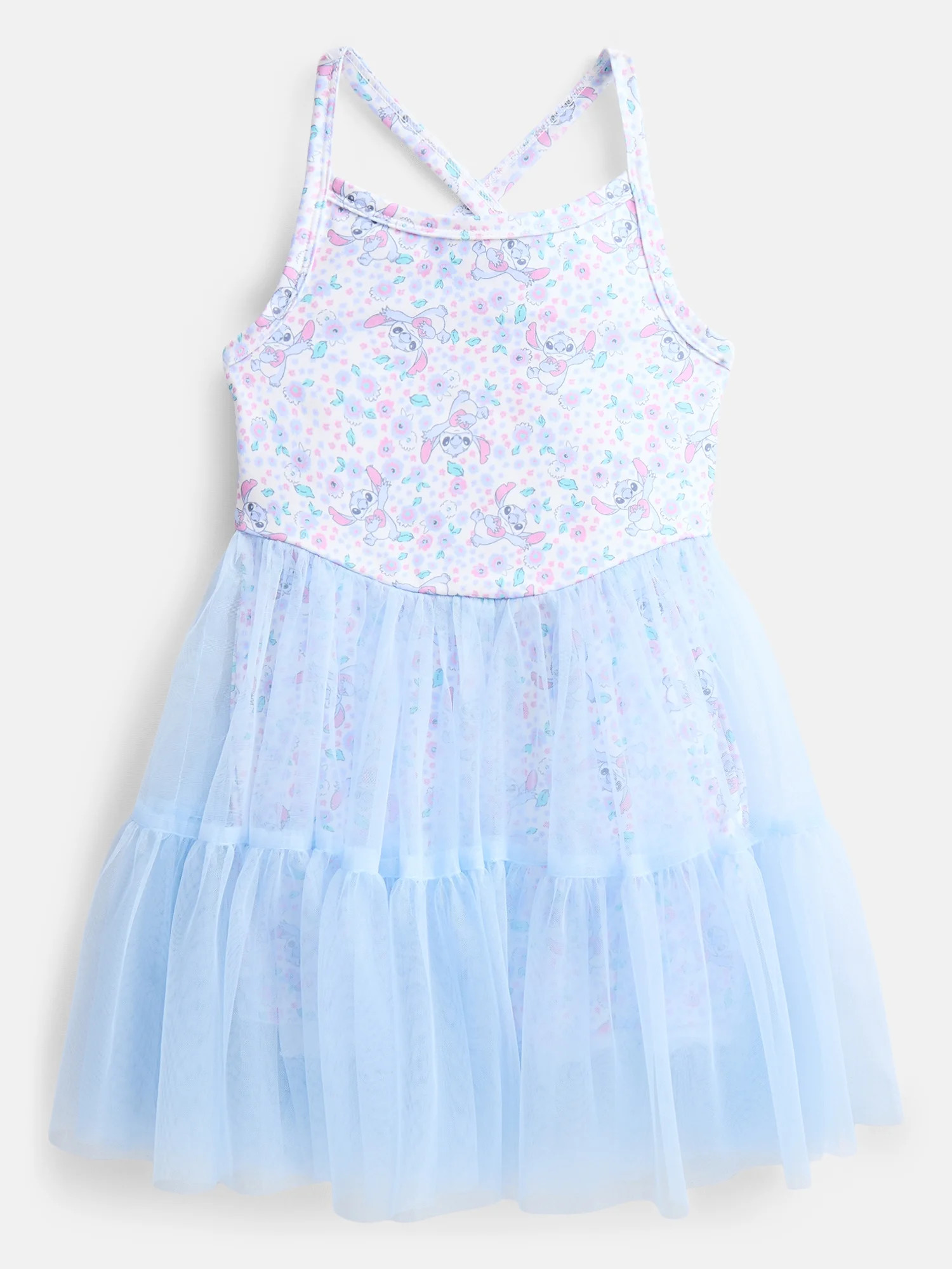 Stitch Toddler Girls' Sleeveless Romper with Tulle Skirt, Sizes 12M-5T | Walmart (US)